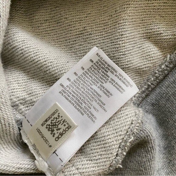 Adidas Premium Essentials Crew Pullover Sweater Light Gray Zip Up Pockets - Picture 14 of 15